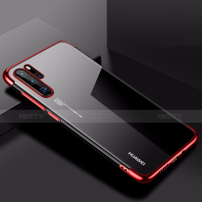 Funda Silicona Ultrafina Carcasa Transparente H03 para Huawei P30 Pro New Edition Rojo