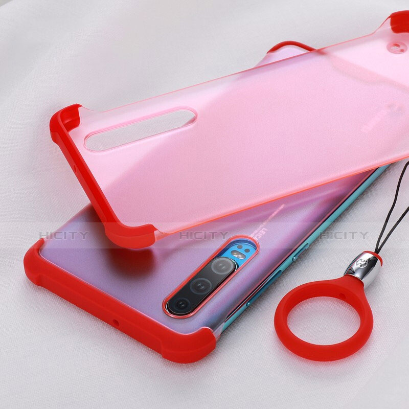 Funda Silicona Ultrafina Carcasa Transparente H03 para Huawei P30 Rojo