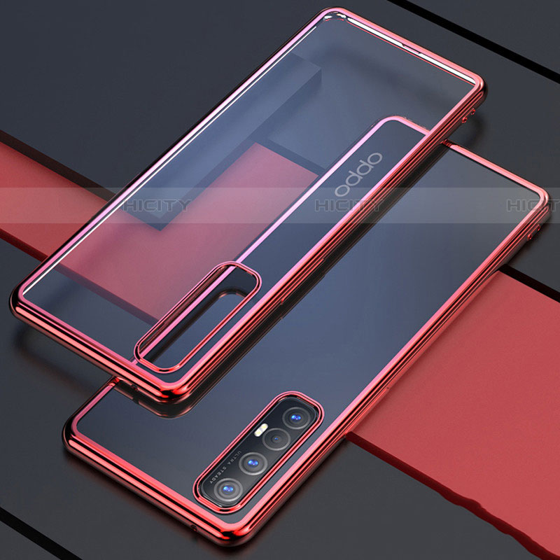 Funda Silicona Ultrafina Carcasa Transparente H03 para Oppo Find X2 Neo Rojo