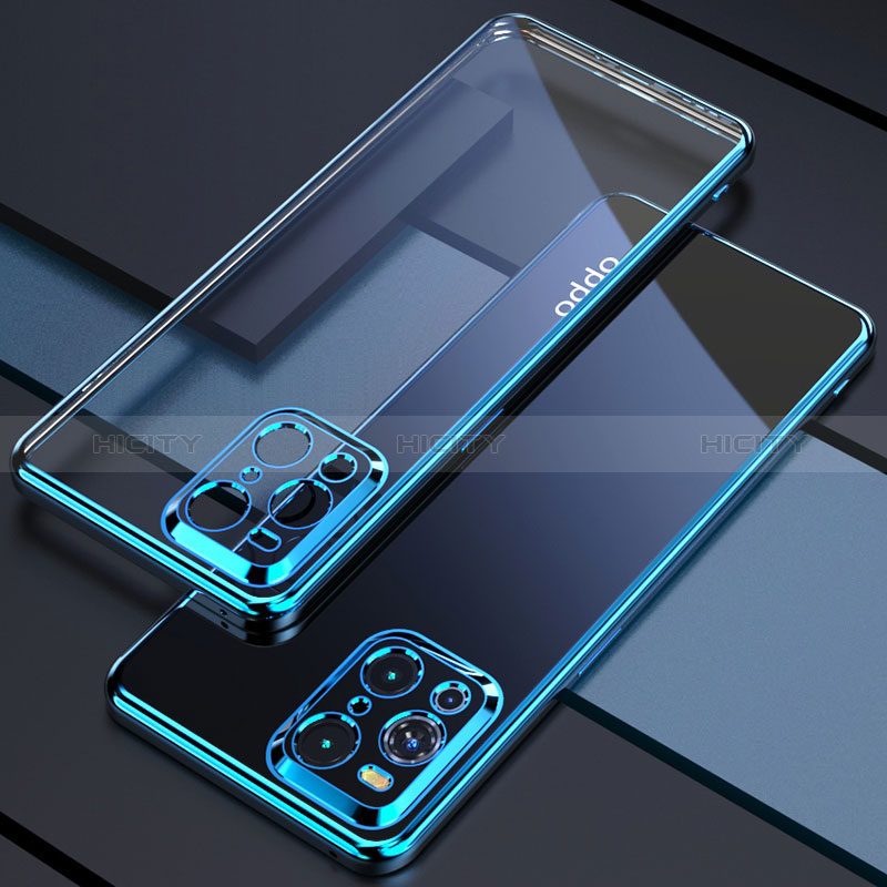 Funda Silicona Ultrafina Carcasa Transparente H03 para Oppo Find X3 5G Azul