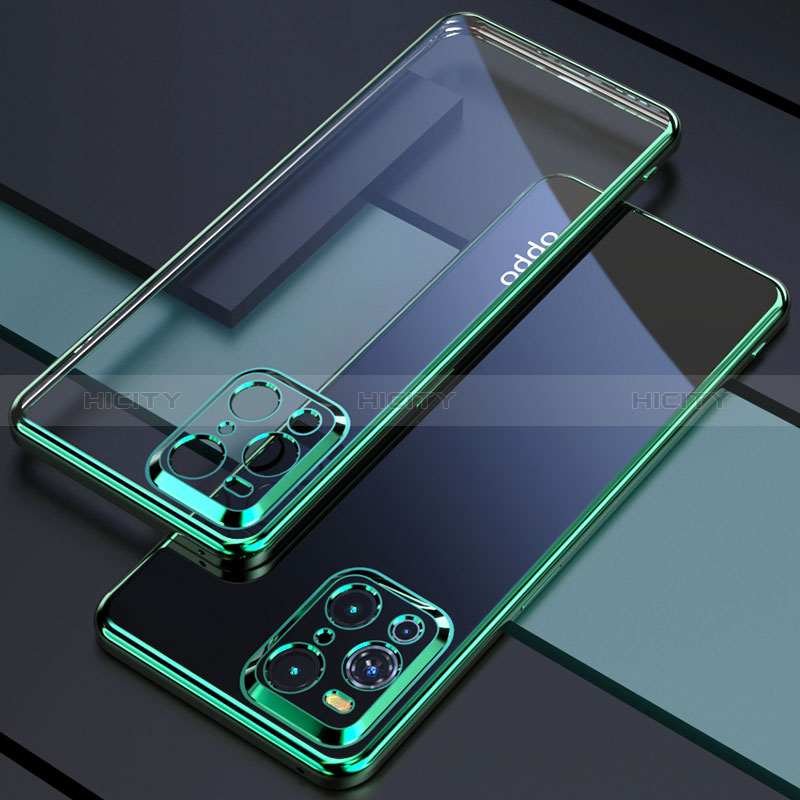 Funda Silicona Ultrafina Carcasa Transparente H03 para Oppo Find X3 5G Verde