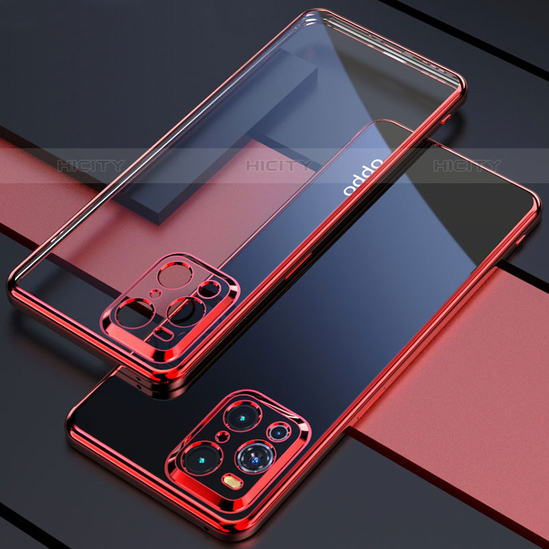 Funda Silicona Ultrafina Carcasa Transparente H03 para Oppo Find X3 Pro 5G Rojo