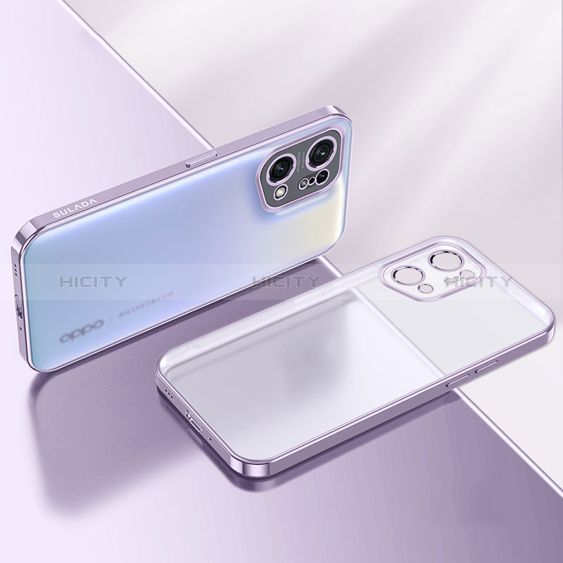 Funda Silicona Ultrafina Carcasa Transparente H03 para Oppo Find X5 5G Morado