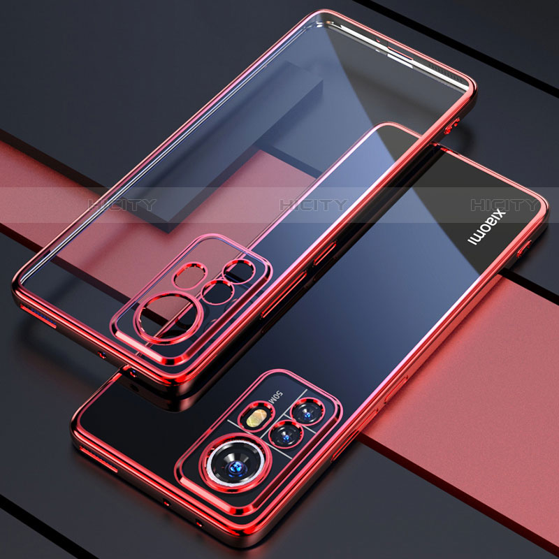 Funda Silicona Ultrafina Carcasa Transparente H03 para Xiaomi Mi 12 Pro 5G Rojo