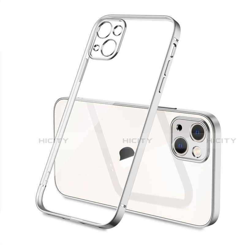 Funda Silicona Ultrafina Carcasa Transparente H04 para Apple iPhone 13 Plata