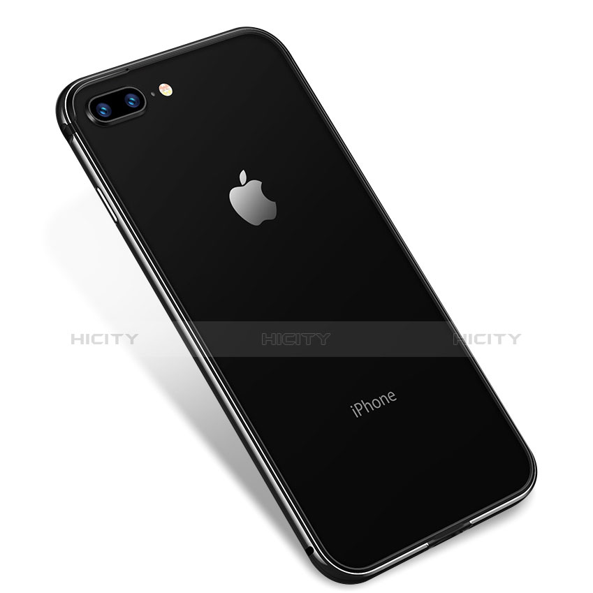 Funda Silicona Ultrafina Carcasa Transparente H04 para Apple iPhone 7 Plus Negro