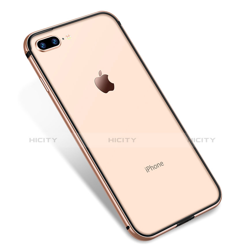 Funda Silicona Ultrafina Carcasa Transparente H04 para Apple iPhone 7 Plus Oro