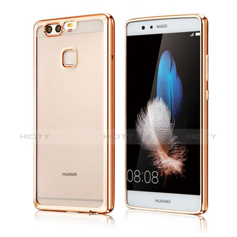 Funda Silicona Ultrafina Carcasa Transparente H04 para Huawei P9 Plus Oro