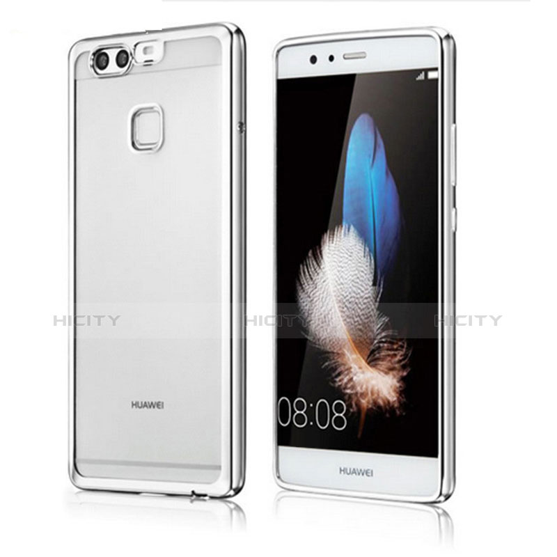 Funda Silicona Ultrafina Carcasa Transparente H04 para Huawei P9 Plus Plata