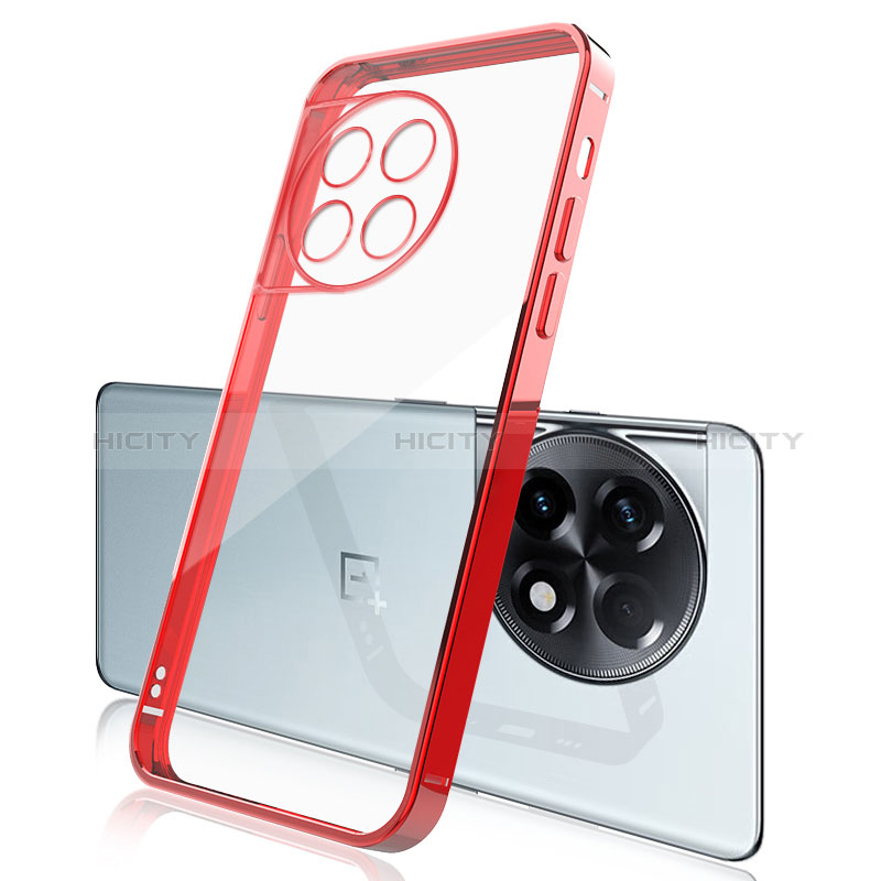 Funda Silicona Ultrafina Carcasa Transparente H04 para OnePlus Ace 2 5G Rojo