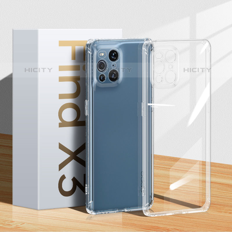 Funda Silicona Ultrafina Carcasa Transparente H04 para Oppo Find X3 Pro 5G Claro