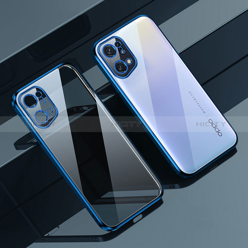 Funda Silicona Ultrafina Carcasa Transparente H04 para Oppo Find X5 5G Azul