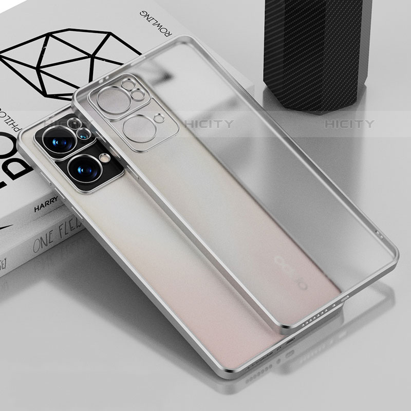 Funda Silicona Ultrafina Carcasa Transparente H04 para Oppo Reno7 Pro 5G Plata