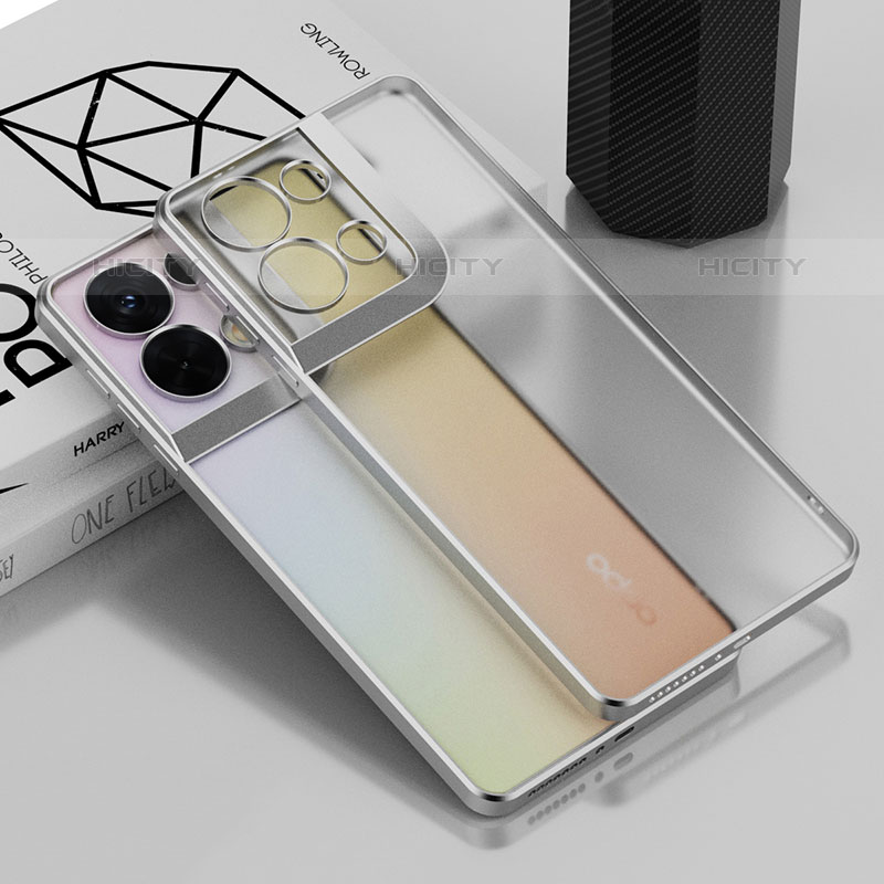 Funda Silicona Ultrafina Carcasa Transparente H04 para Oppo Reno8 Pro+ Plus 5G Plata