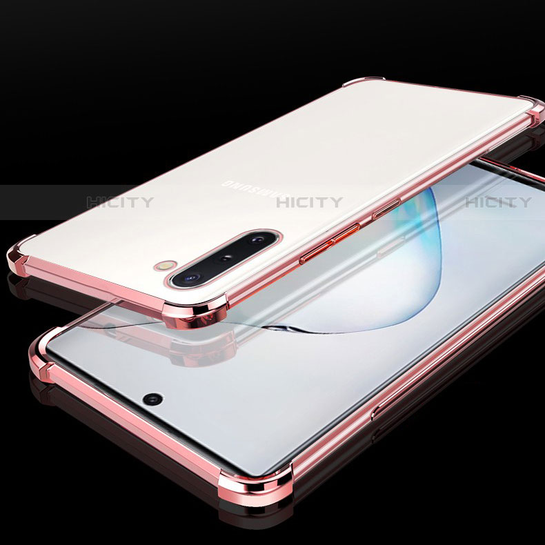 Funda Silicona Ultrafina Carcasa Transparente H04 para Samsung Galaxy Note 10 Plus Oro Rosa