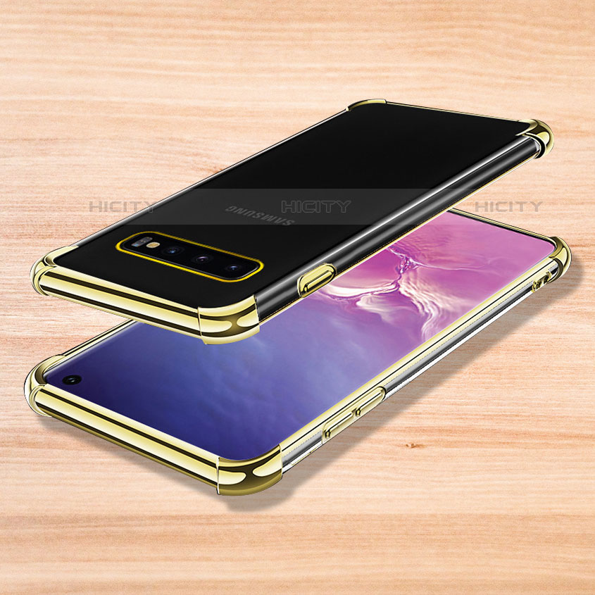 Funda Silicona Ultrafina Carcasa Transparente H04 para Samsung Galaxy S10 5G Oro