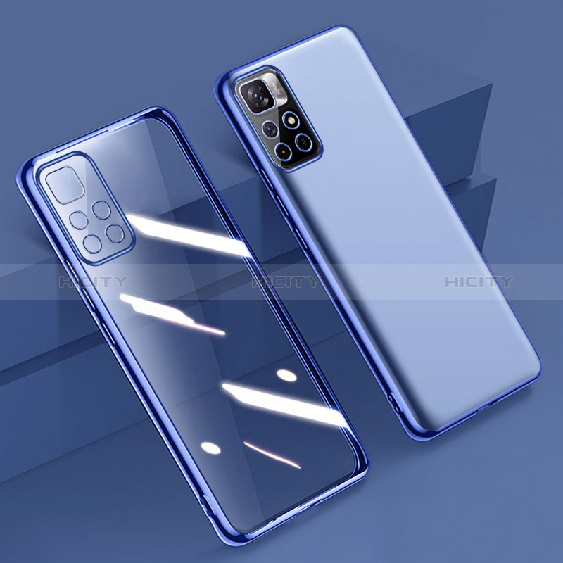 Funda Silicona Ultrafina Carcasa Transparente H04 para Xiaomi Redmi Note 11T 5G Azul
