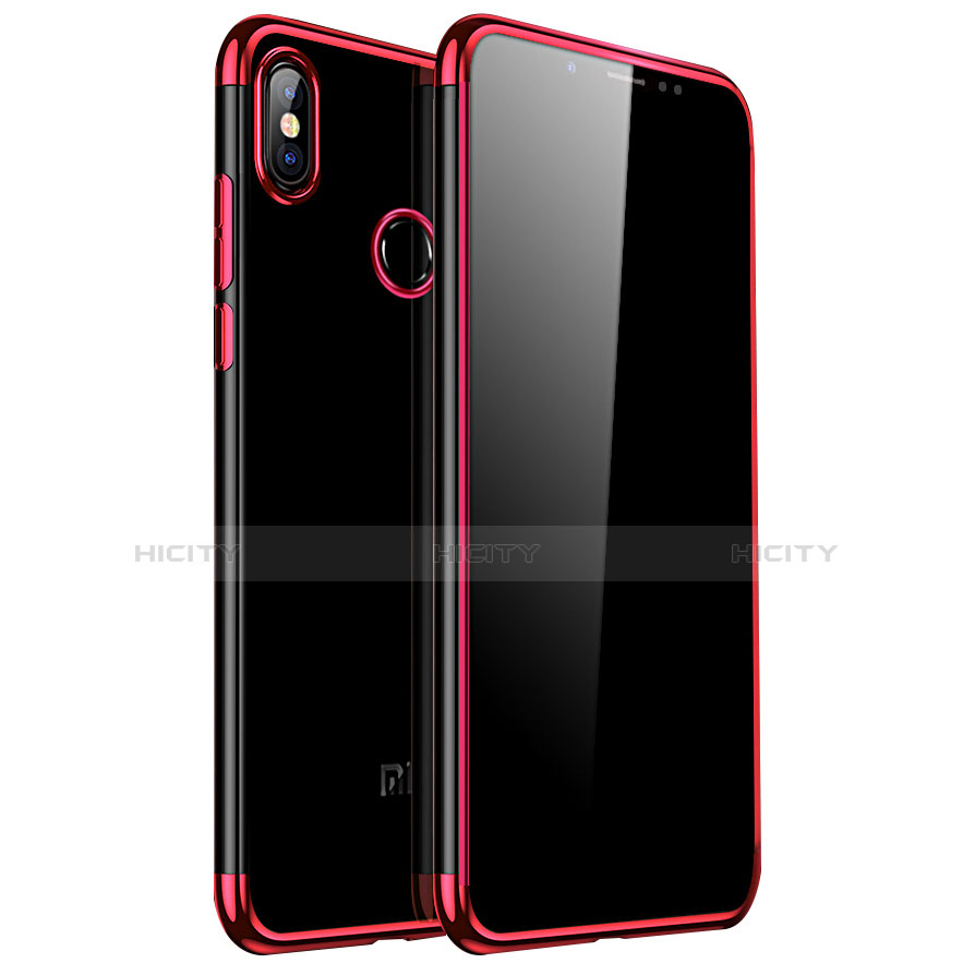 Funda Silicona Ultrafina Carcasa Transparente H04 para Xiaomi Redmi Note 5 AI Dual Camera Rojo