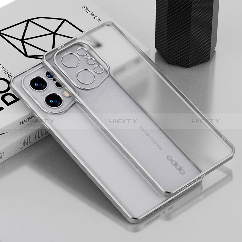 Funda Silicona Ultrafina Carcasa Transparente H05 para Oppo Find X5 5G Plata