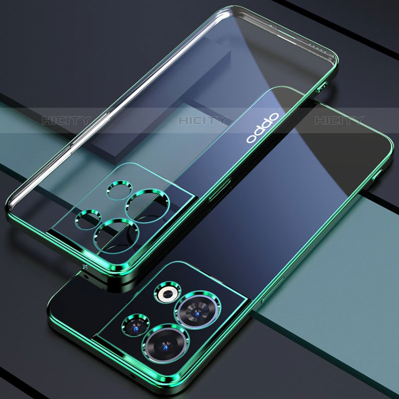 Funda Silicona Ultrafina Carcasa Transparente H05 para Oppo Reno8 Pro 5G Verde