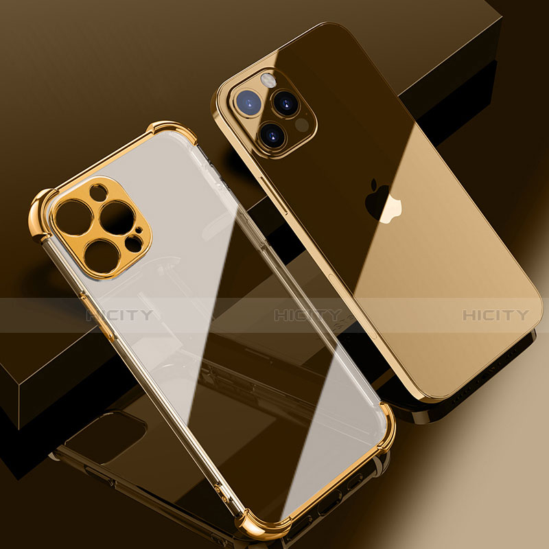 Funda Silicona Ultrafina Carcasa Transparente H06 para Apple iPhone 13 Pro Oro