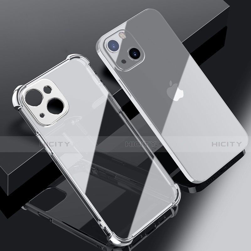 Funda Silicona Ultrafina Carcasa Transparente H06 para Apple iPhone 14 Plata