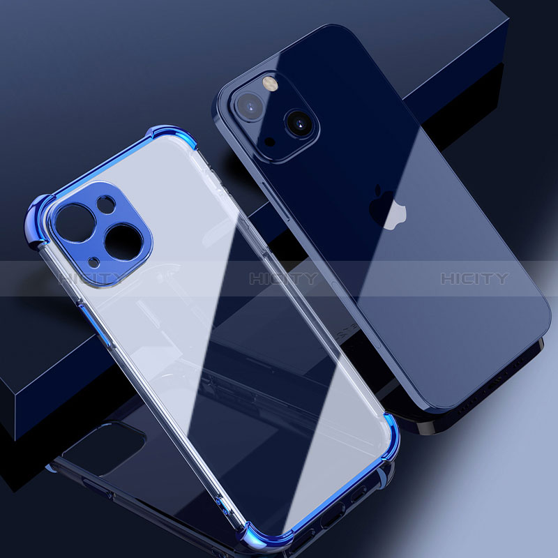 Funda Silicona Ultrafina Carcasa Transparente H06 para Apple iPhone 15 Azul