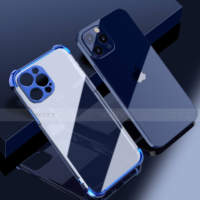 Funda Silicona Ultrafina Carcasa Transparente H06 para Apple iPhone 16 Pro Max Azul