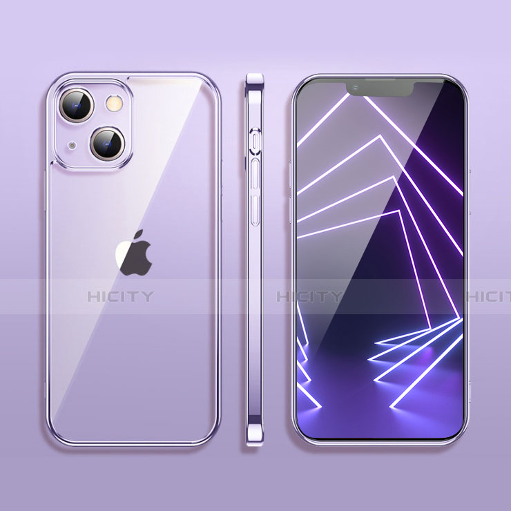 Funda Silicona Ultrafina Carcasa Transparente H09 para Apple iPhone 14 Plus Morado