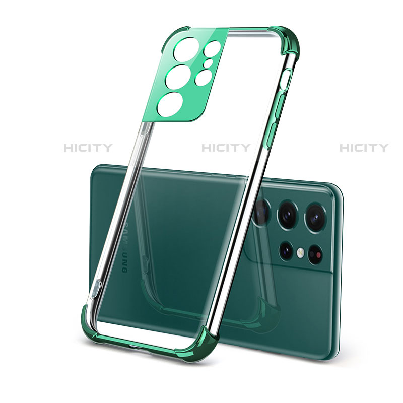 Funda Silicona Ultrafina Carcasa Transparente H09 para Samsung Galaxy S22 Ultra 5G Verde