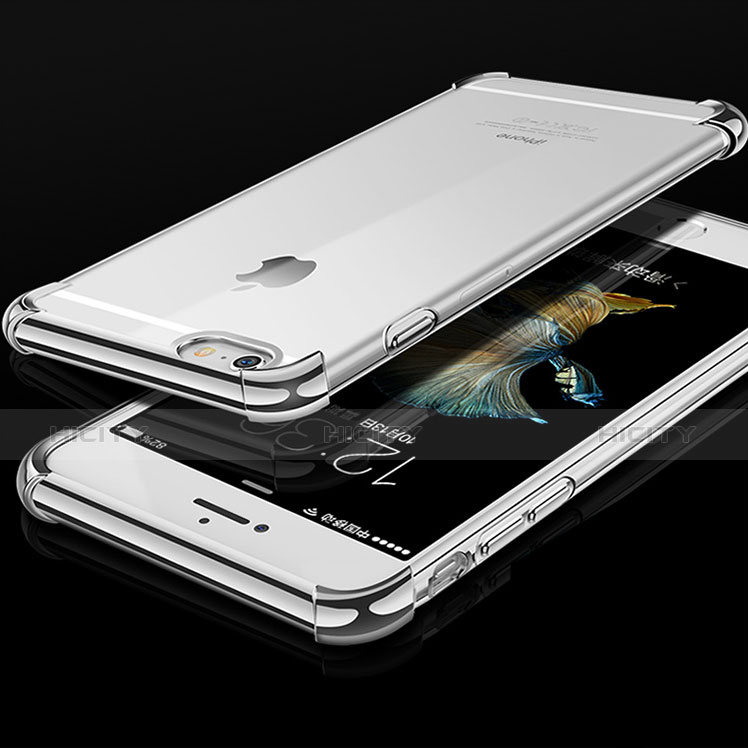 Funda Silicona Ultrafina Carcasa Transparente HC01 para Apple iPhone 6 Plata