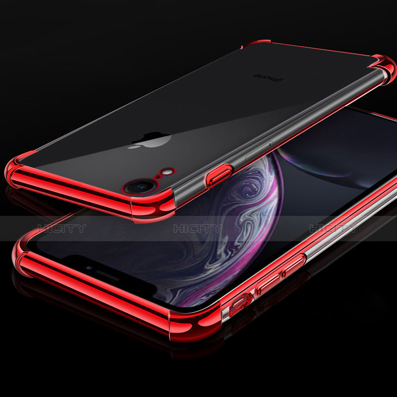 Funda Silicona Ultrafina Carcasa Transparente HC07 para Apple iPhone XR Rojo