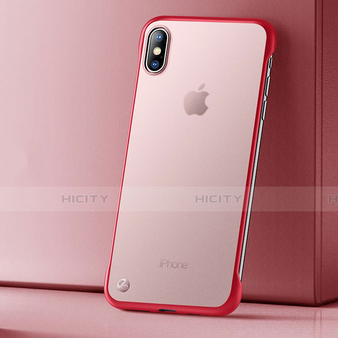 Funda Silicona Ultrafina Carcasa Transparente HT01 para Apple iPhone Xs Rojo