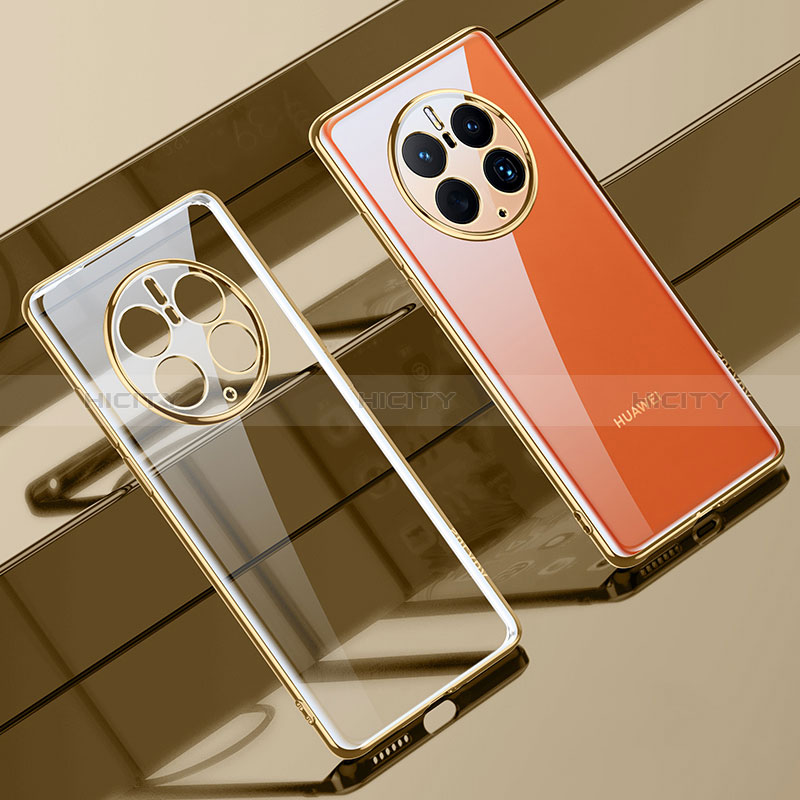 Funda Silicona Ultrafina Carcasa Transparente LD1 para Huawei Mate 50 Pro Oro