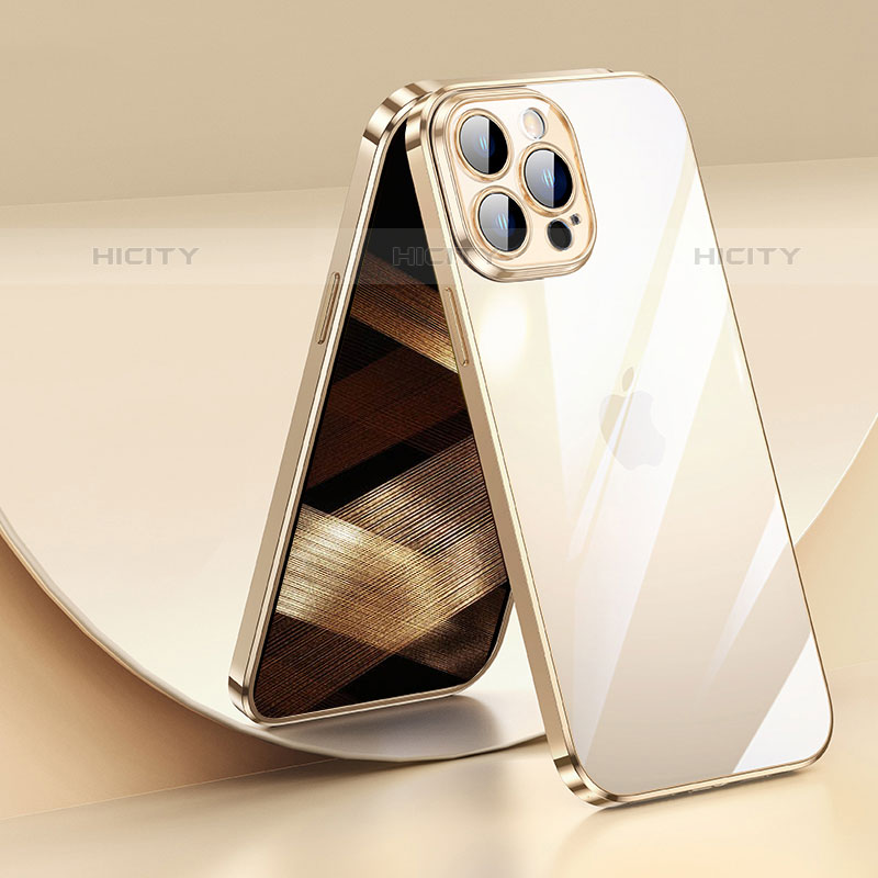 Funda Silicona Ultrafina Carcasa Transparente LD2 para Apple iPhone 15 Pro Oro