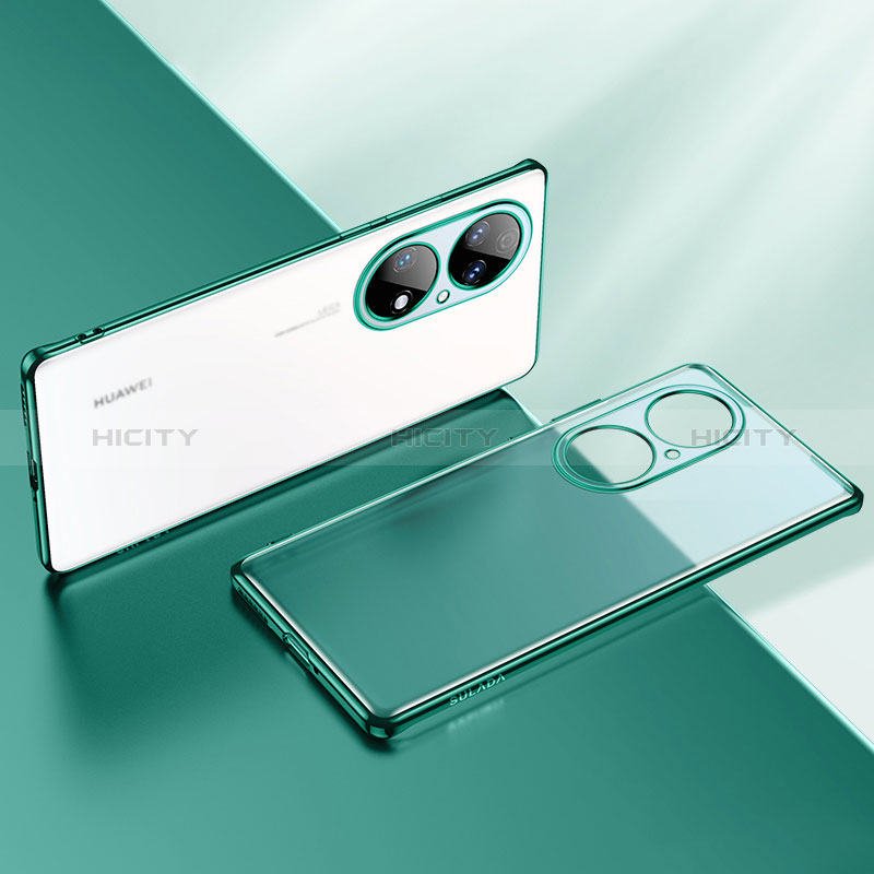 Funda Silicona Ultrafina Carcasa Transparente LD2 para Huawei P50 Verde