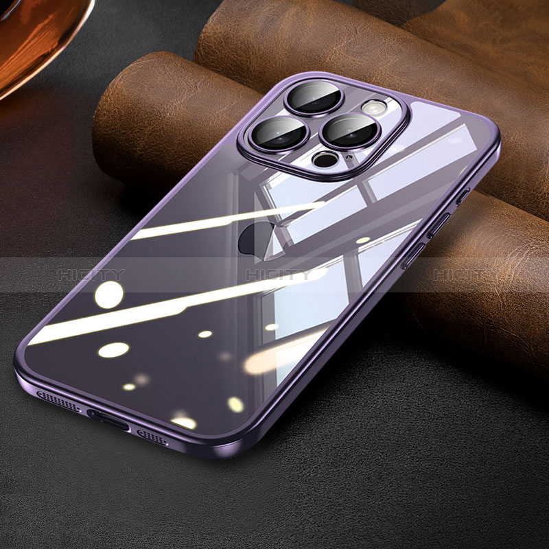 Funda Silicona Ultrafina Carcasa Transparente LD7 para Apple iPhone 15 Pro Max Morado