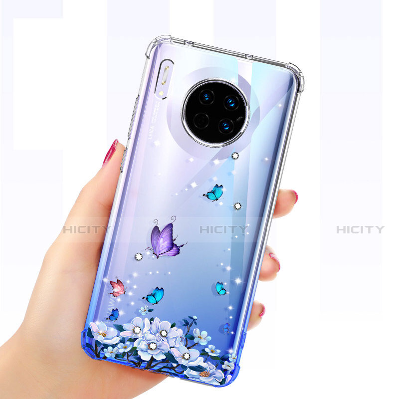 Funda Silicona Ultrafina Carcasa Transparente Mariposa para Huawei Mate 30