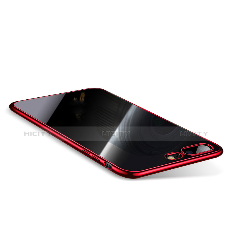 Funda Silicona Ultrafina Carcasa Transparente Q01 para Apple iPhone 7 Plus Rojo