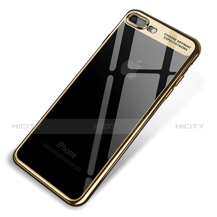 Funda Silicona Ultrafina Carcasa Transparente Q03 para Apple iPhone 7 Plus Oro