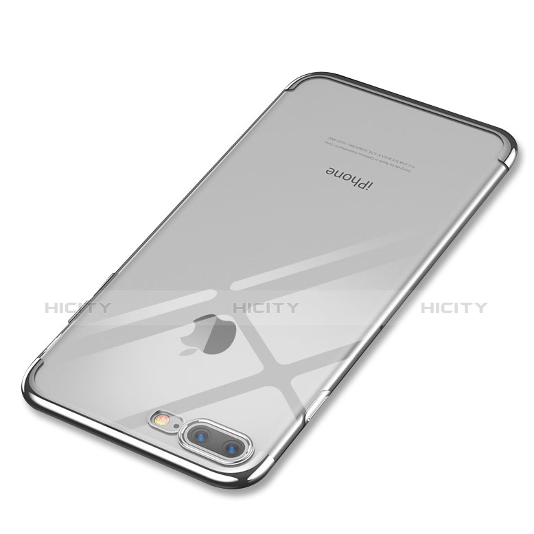 Funda Silicona Ultrafina Carcasa Transparente Q05 para Apple iPhone 7 Plus Plata