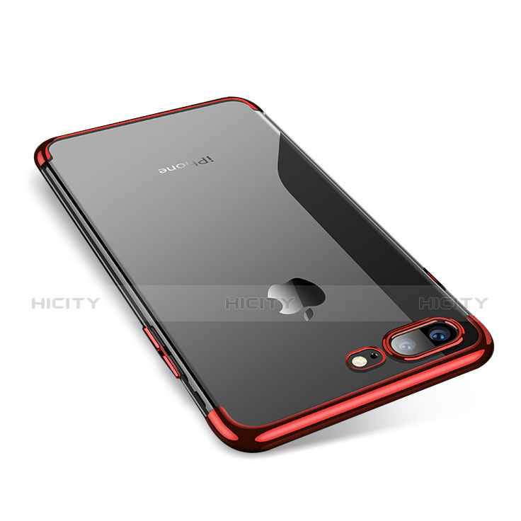 Funda Silicona Ultrafina Carcasa Transparente Q05 para Apple iPhone 7 Plus Rojo