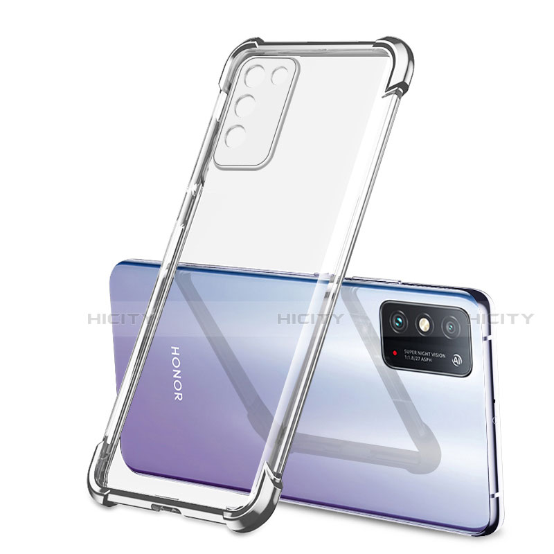 Funda Silicona Ultrafina Carcasa Transparente S01 para Huawei Honor 30 Lite 5G Plata