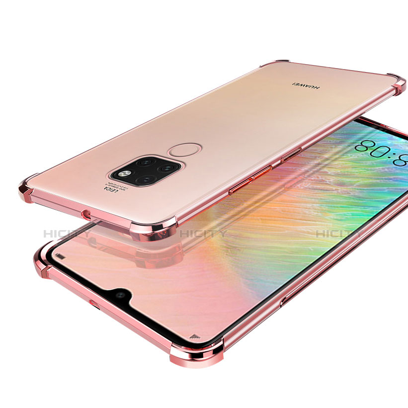 Funda Silicona Ultrafina Carcasa Transparente S01 para Huawei Mate 20 Oro Rosa