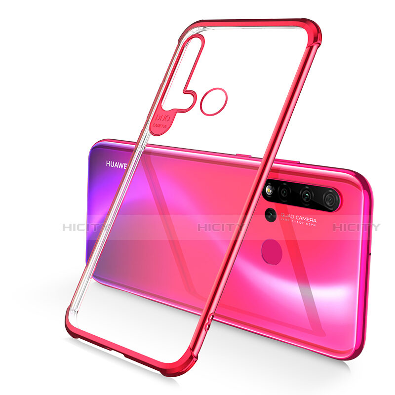 Funda Silicona Ultrafina Carcasa Transparente S01 para Huawei Nova 5i Rojo