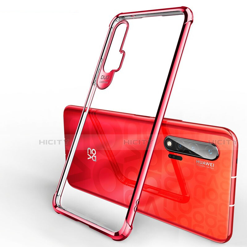 Funda Silicona Ultrafina Carcasa Transparente S01 para Huawei Nova 6 Rojo