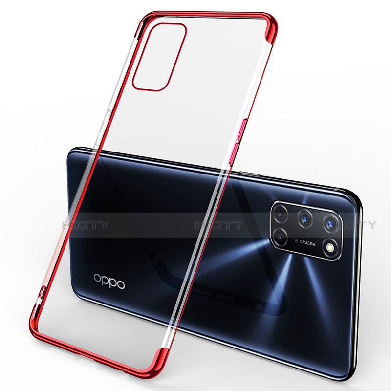 Funda Silicona Ultrafina Carcasa Transparente S01 para Oppo A52 Rojo