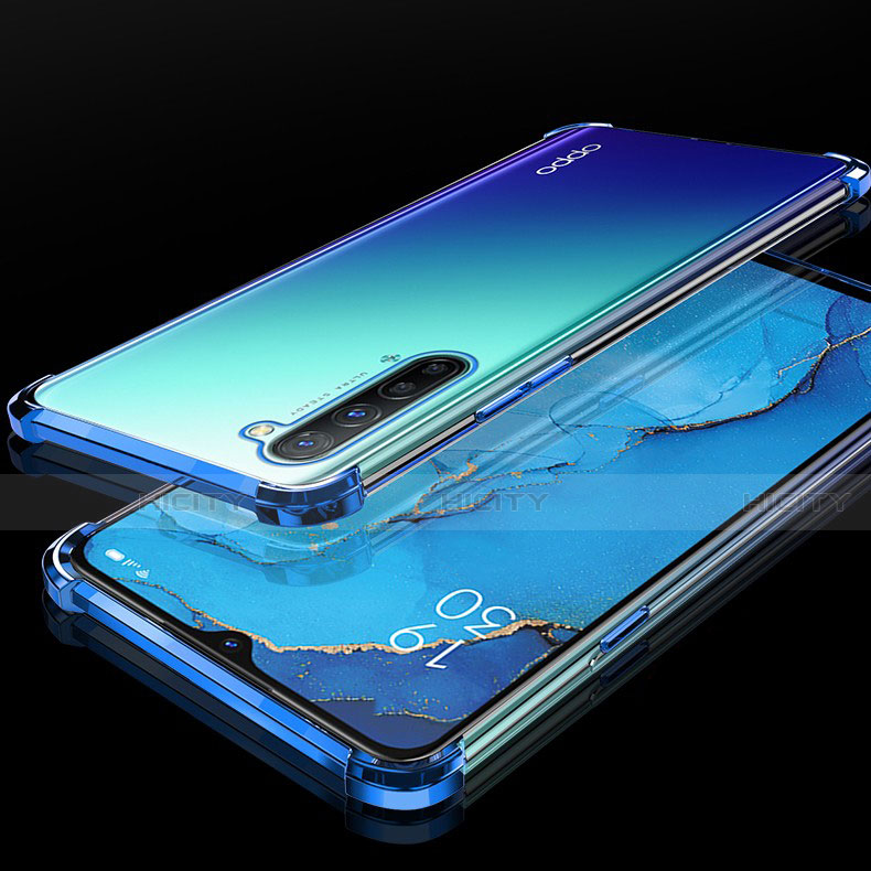 Funda Silicona Ultrafina Carcasa Transparente S01 para Oppo F15 Azul