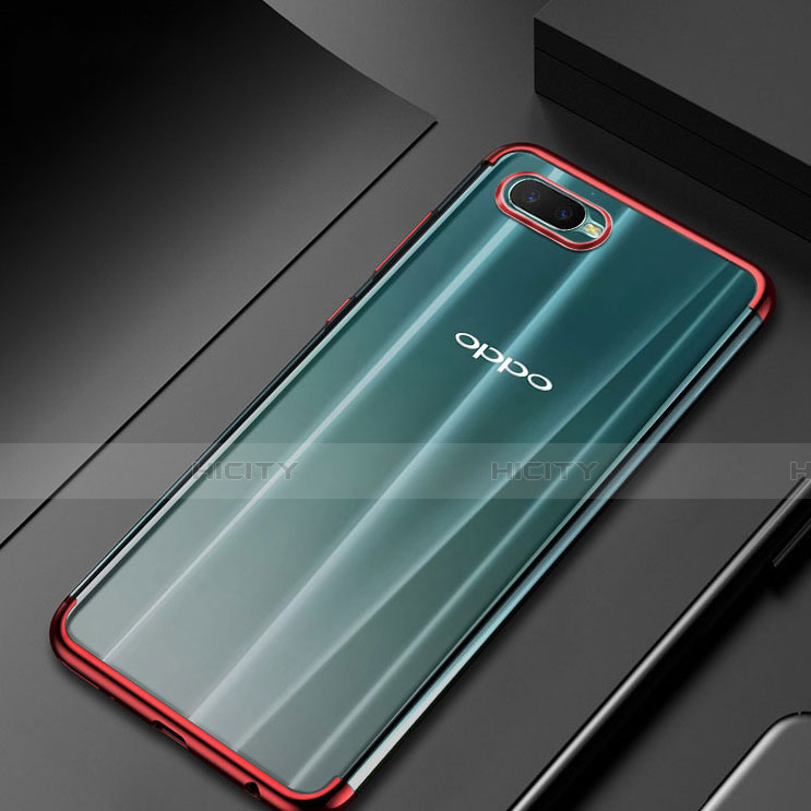 Funda Silicona Ultrafina Carcasa Transparente S01 para Oppo K1 Rojo