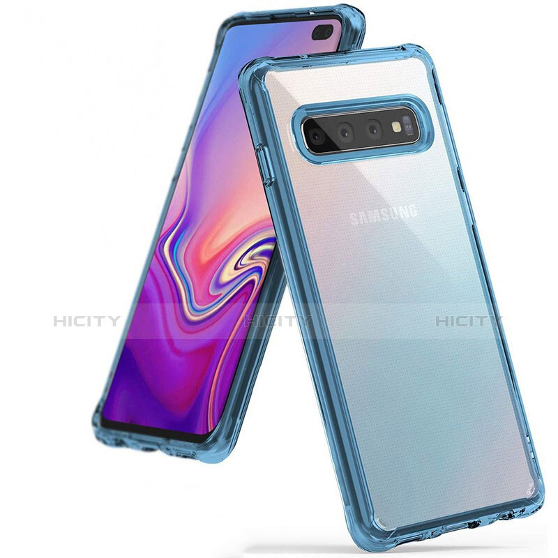 Funda Silicona Ultrafina Carcasa Transparente S01 para Samsung Galaxy S10 Plus Azul Cielo